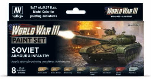 Vallejo Paint 70221 WWIII Soviet Armour & Infantry Model Color Acrylic Paints