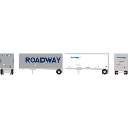 Athearn 10756 N Roadway/Express 28'''' Wedge Trailers with Dolly