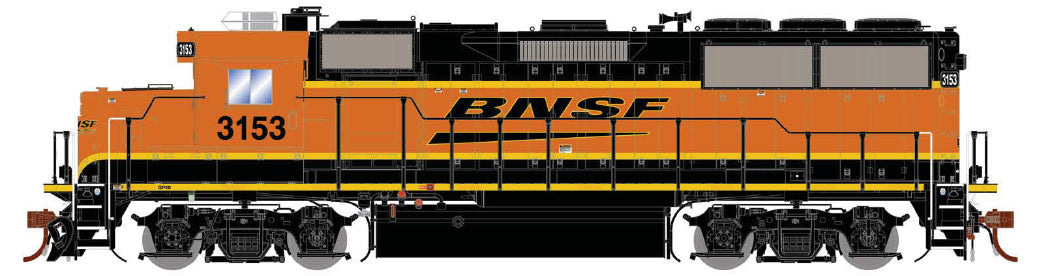 Athearn G65807 HO BNSF GP50 Phase 2 Diesel Locomotive w/DCC & Sound #3153