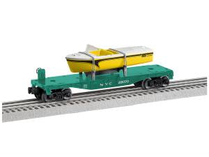Lionel 1928070 O Flatcar w/Boat Load