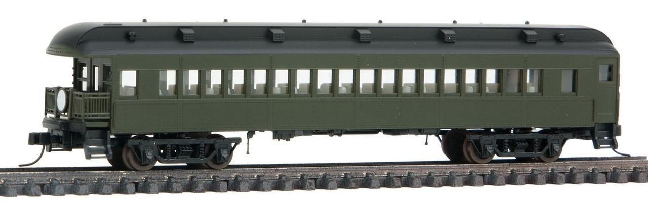 Atlas 50003817 N Scale Unlettered Green/Black Trainman® ACF® 60' Observation Car