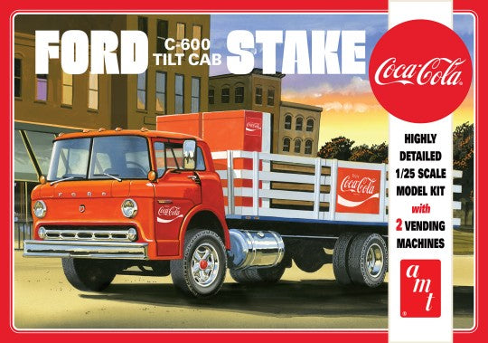 AMT 1147 1:25 Ford C600 Stake Bed w/Coca-Cola Machines Plastic Model Kit