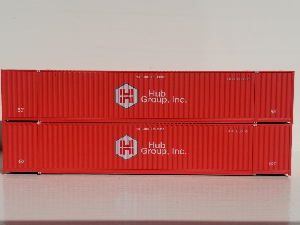 JTC Model Trains 535003 N Hub Group 53' High Cube 6-42-6 Corrugated Containers