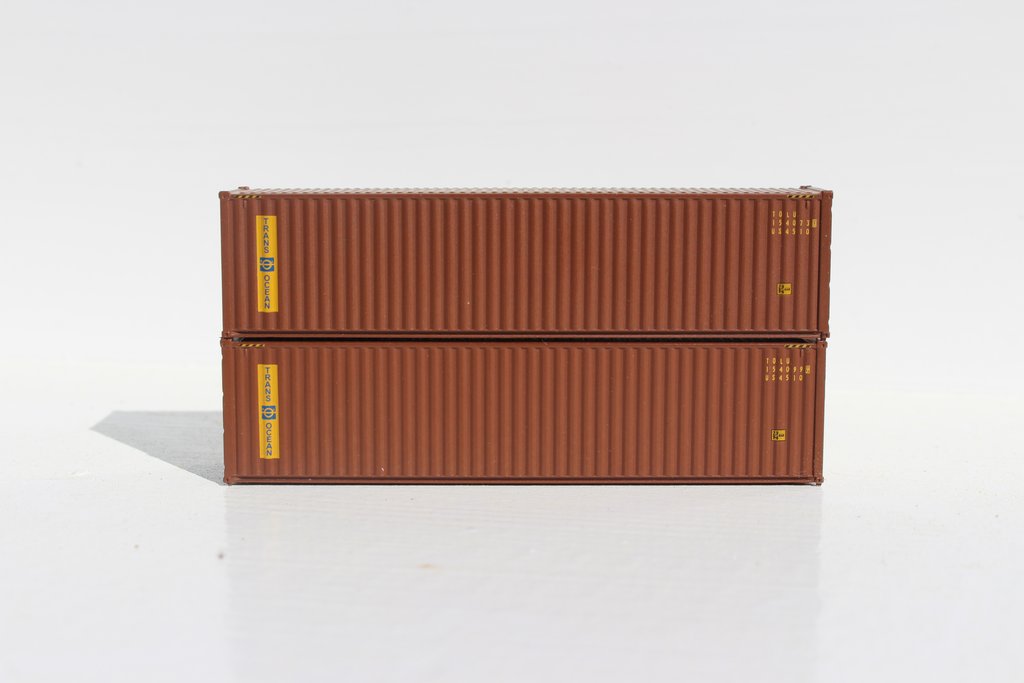 JTC Model Trains 405027 N Trans Ocean 40' High Cube Containers w/Magnetic System