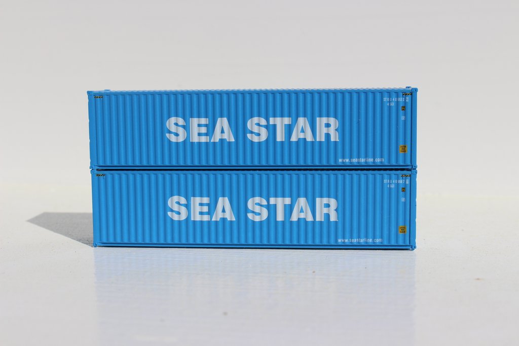 JTC Model Trains 405043 N Sea Star 40' High Cube Containers w/Magnetic System