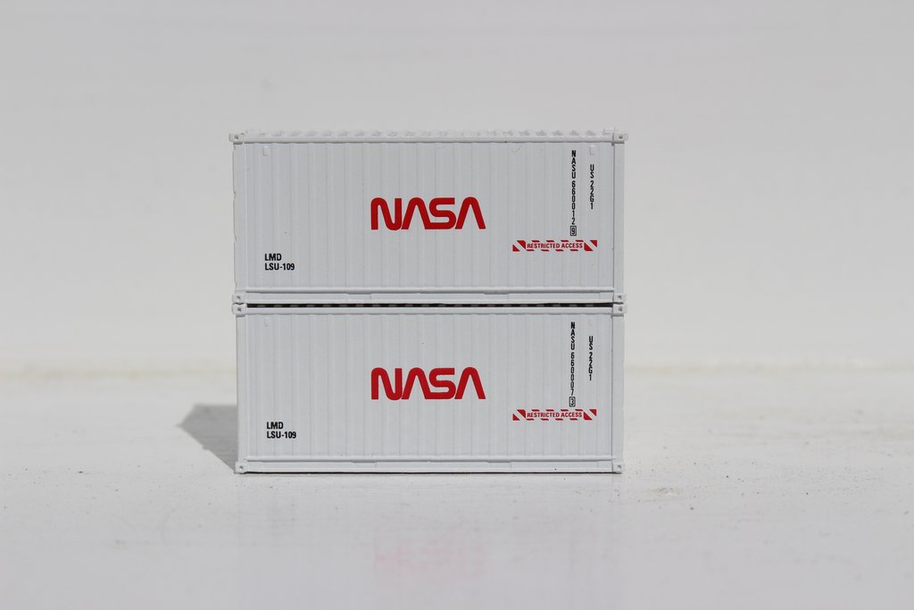 JTC Model Trains 205342 N NASA 20' Std Height Containers with Magnetic System