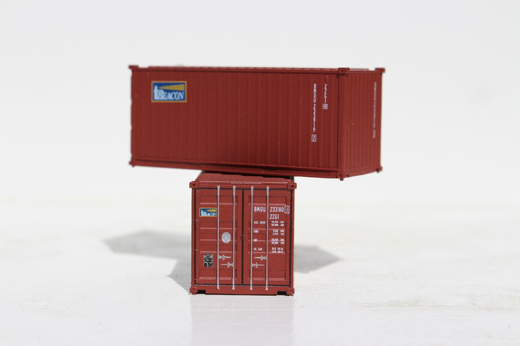 JTC Model Trains 205313 N Beacon 20'' Standard Containers with Magnetic System