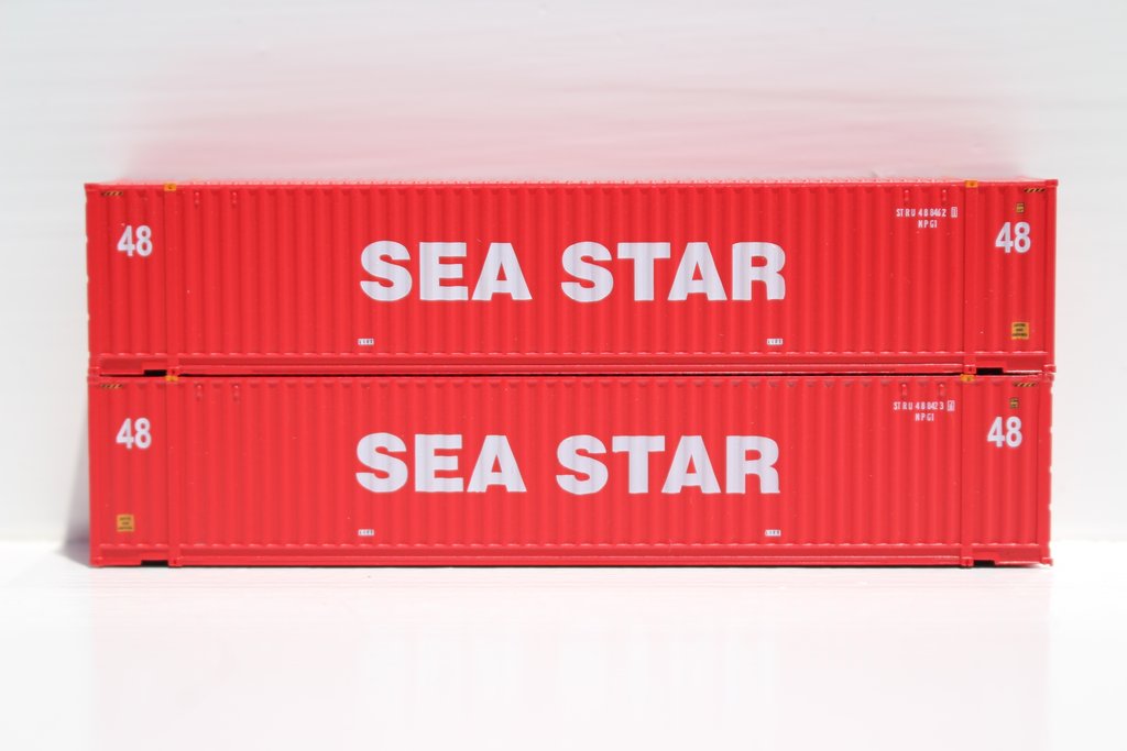 JTC Model Trains 485006 N Sea Star 48' HC 3-42-3 Corrugatd Containers w/Magnetic