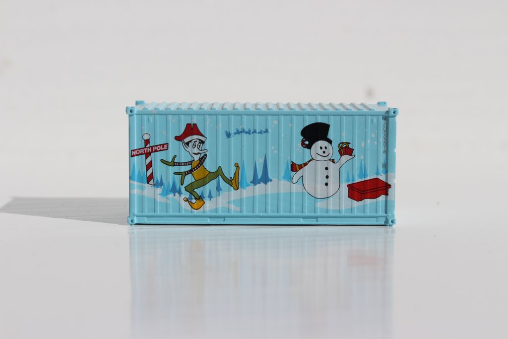 JTC Model Trains 205391 N 2018 JTCU Holiday 20' Std Corrugated-Side Containers