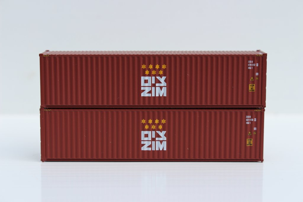 JTC Model Trains 405041 N ZIM 40' High Cube Containers W/Magnetic System