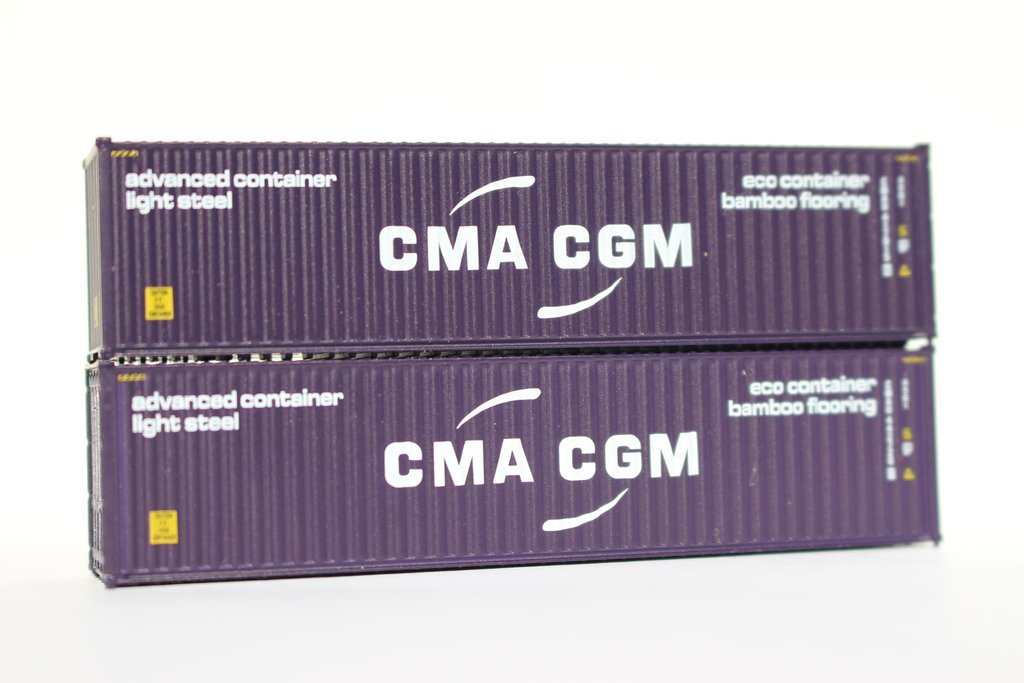 JTC Model Trains 405002 N CMA CGM 40' High Cube Corrugated-Side Container