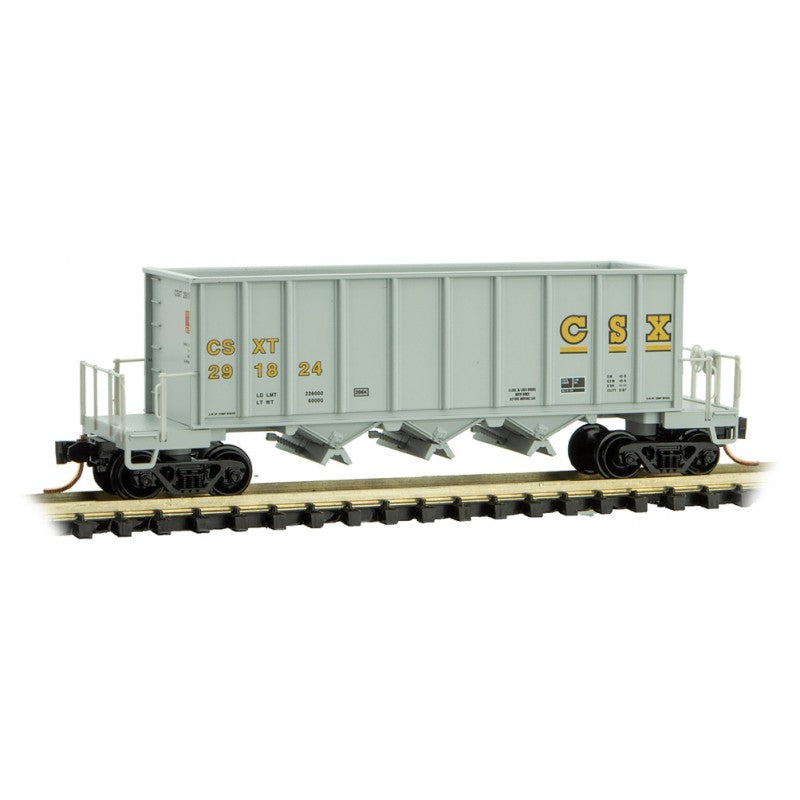 Micro-Trains 12500101 N CSX 43’ 3-Bay Ortner Rapid Discharge Hopper Car #291824
