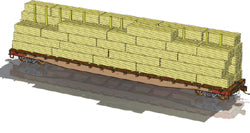 Wheels of Time 987002 HO Lumber Loads for Two 62' Flat Cars Kit (Set of 2)