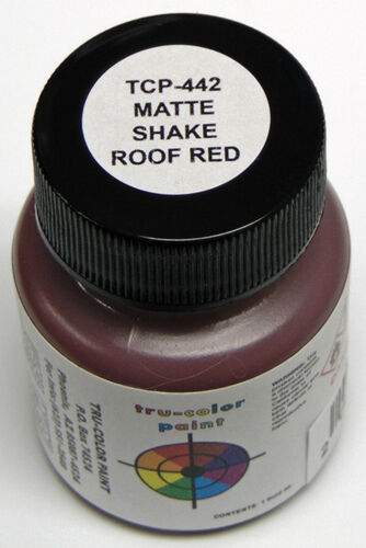 Tru-Color 442 Sprayable Paint Matte Shake Roof Red - 1 oz. Bottle
