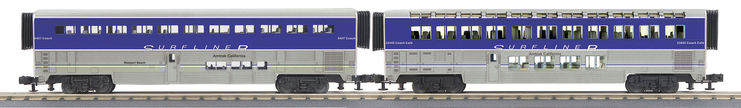 MTH 30-6533 O Amtrak Surfliner O-31 SuperLiner Coach/Lounge Set (Set of 2)