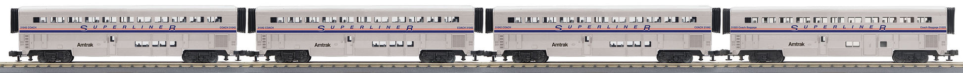 MTH 30-6538 O Amtrak Phase IV O-31 SuperLiner Passenger Set (Set of 4)