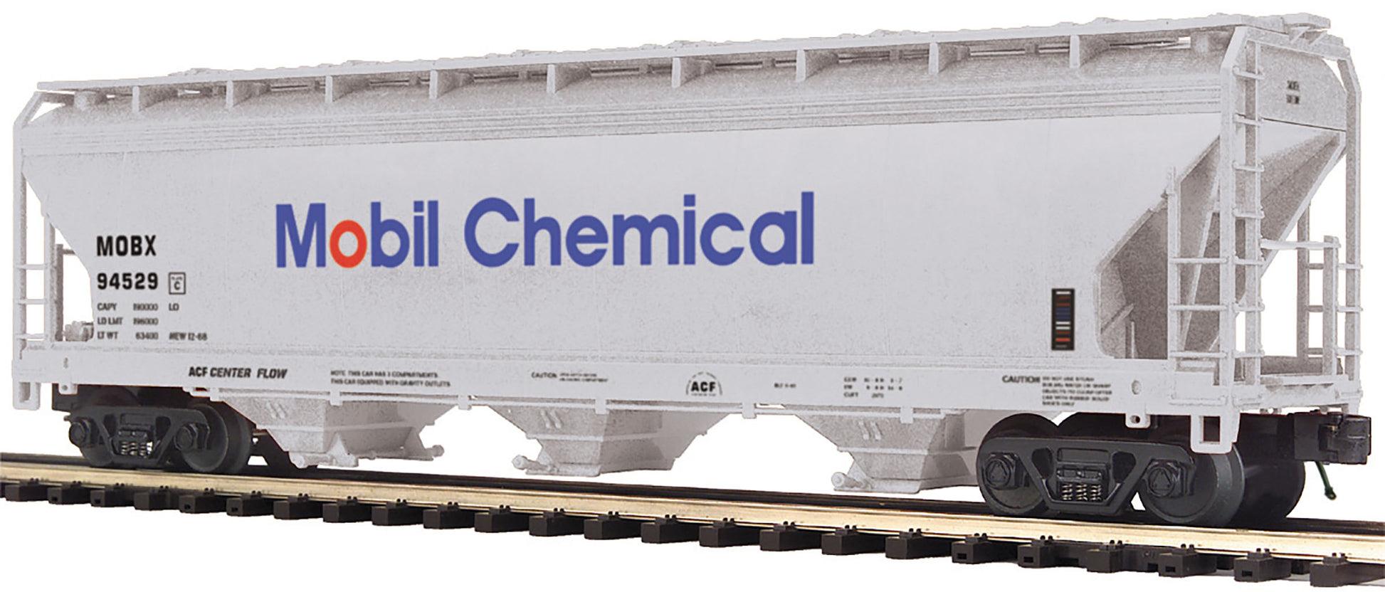 MTH 20-97897 O Mobil Chemical 3-Bay Centerflow Hopper #94529