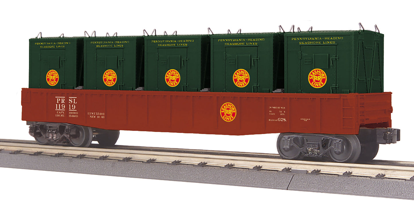 MTH 30-72198 O Pennsylvania Reading Seashore Lines Gondola w/ Containers #11919