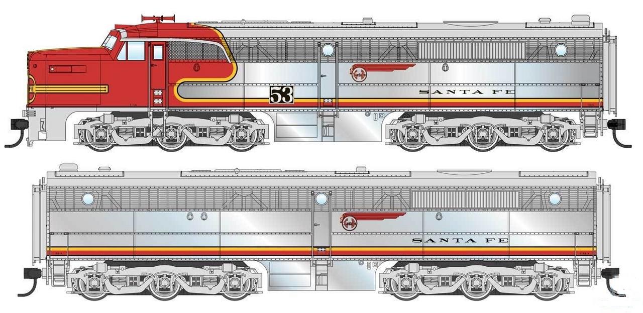Walthers 910-20080 HO Santa Fe Alco PA-PB Set Diesel Loco Sound & DCC #72L, 72A