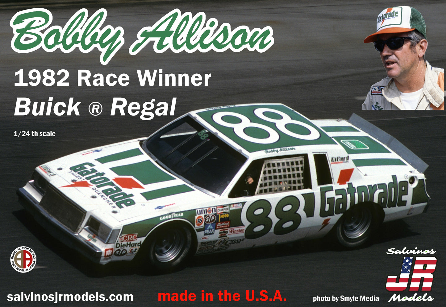 Salvinos JR Models BAB1982D 1:24 Bobby Allison 1982 Race Winner Buick Regal