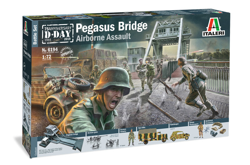 Italeri 6194 1:72 Pegasus Bridge D.Day 75°Ann.1944-2019 Battle Set Plastic