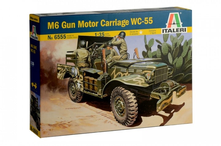 Italeri 6555 1:35 M6 Dodge Anti-Tank Army Truck with Figure Military Model Kit