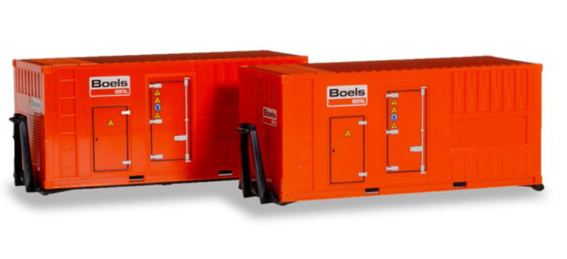 Herpa 076890 HO 20ft Boels Power Generators Boels (Set of 2)