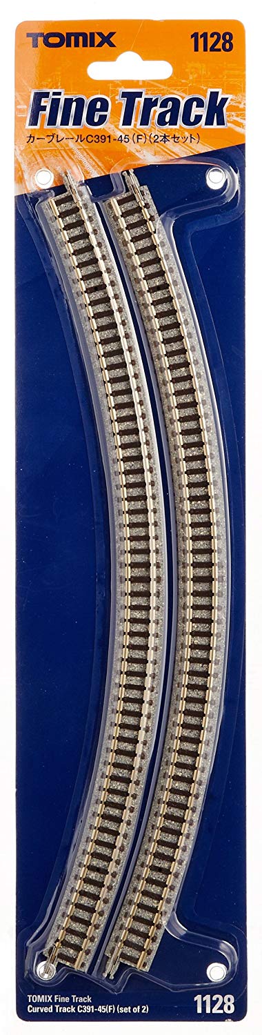 TomyTec 1128 N 391mm Radius 45 Degree Sections Curve Track C391-45 (Pack of 2)