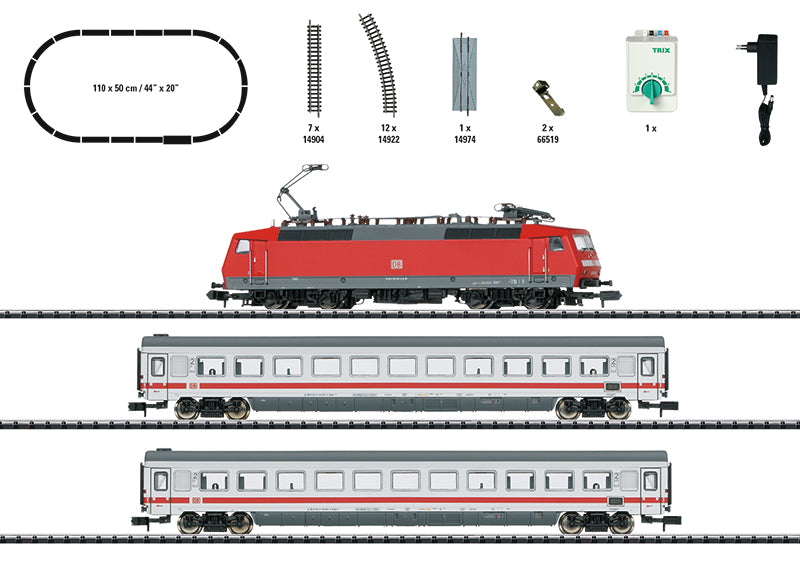 Trix 11150 German Railroad Intercity N Gauge Electric Starter Train Set