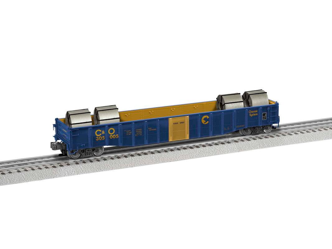 Lionel 1926311 O Chessie System 52' Coil Gondola #305005