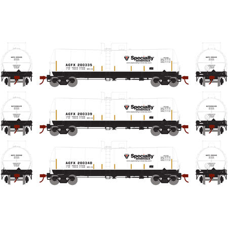 Athearn 16677 HO ACFX/Specialty Ready-to-Run 16,000-Gallon Tank #1 (Pack of 3)