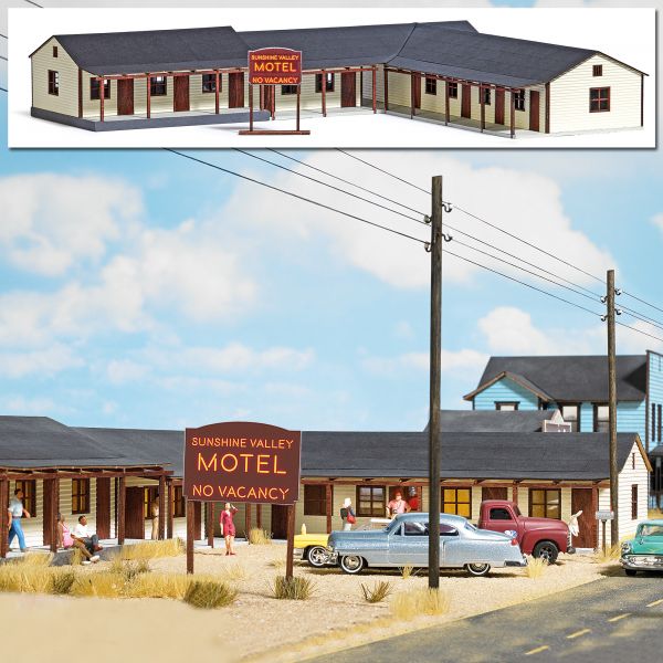 Busch 9728 HO Sunshine Valley Motel Building Kit