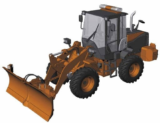 Hasegawa 66102 1:35 Hitachi Wheel Loader ZW100-6 Multiplow Snowplow Model Kit