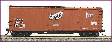 Accurail 4603 HO Burlington CB&Q 40' Double Sheath USRA Wood Boxcar #120611 Kit