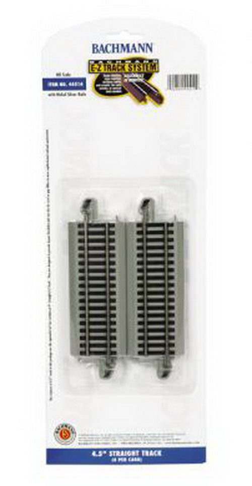 Bachmann 44514 HO Nickel Silver 4.5" Straight E-Z Track Sections (Pack of 4)