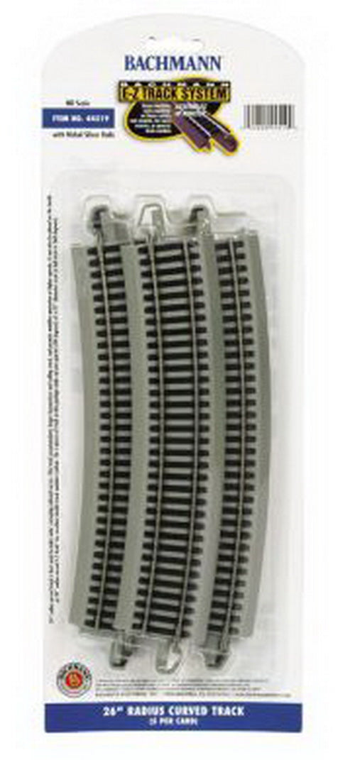 Bachmann 44519 HO Nickel Silver 26" Radius Curved E-Z Track Sections (Pack of 5)