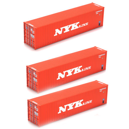Athearn 28384 HO Ready-To-Roll NYK 40' Container (Pack of 3)