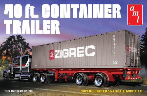 AMT 1196 1:24 40' Semi Container Trailer Plastic Model Kit