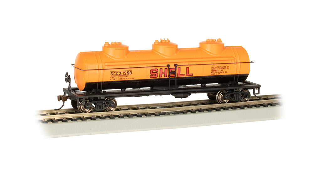 Bachmann 17107 HO Shell 40' Three Dome Tank Car #1258