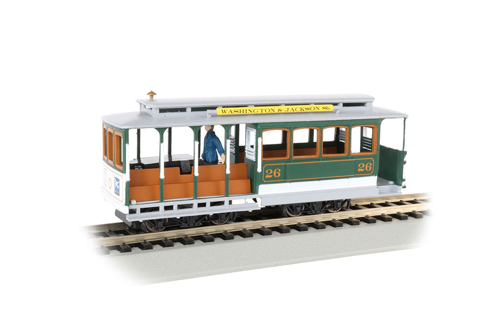 Bachmann 60536 HO Green and Gray Cable Car with Grip Man