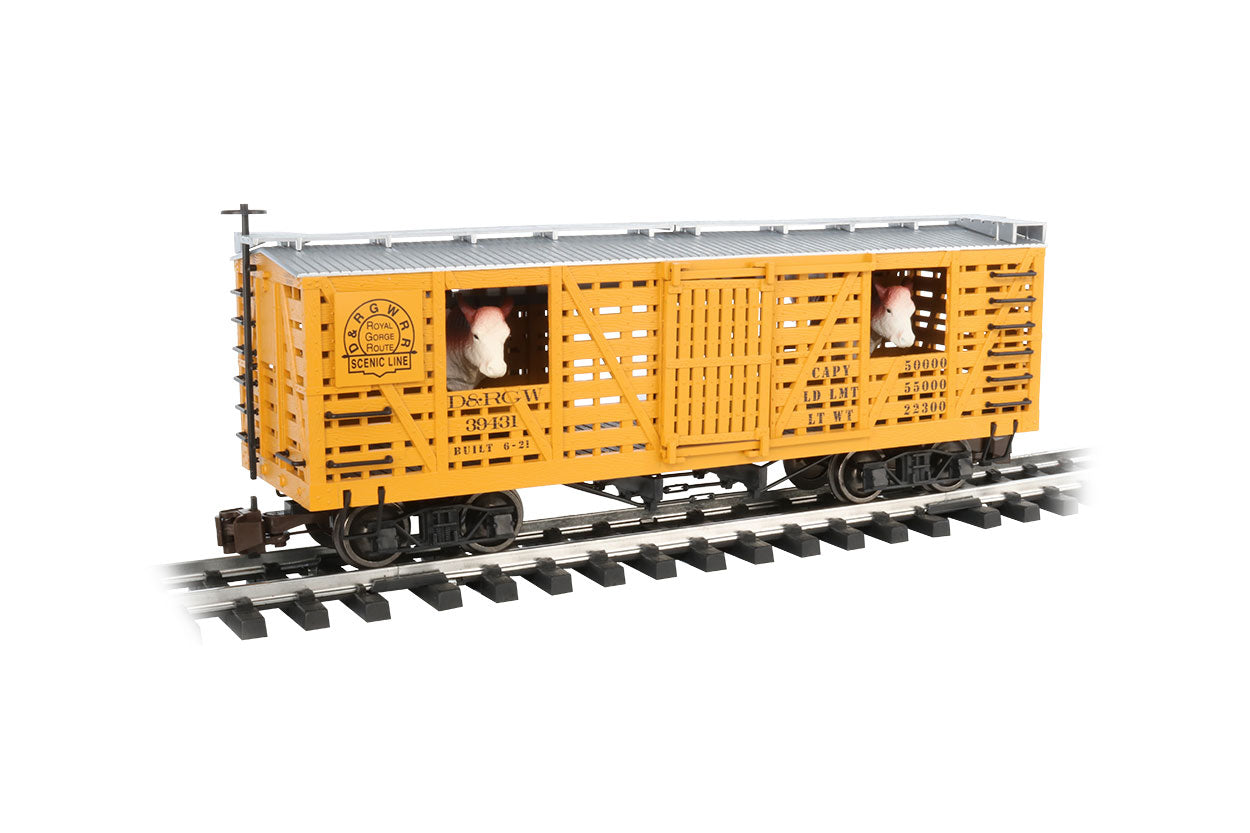 Bachmann 98706 G Denver and Rio Grande Western Animated Stock Car with Cattle
