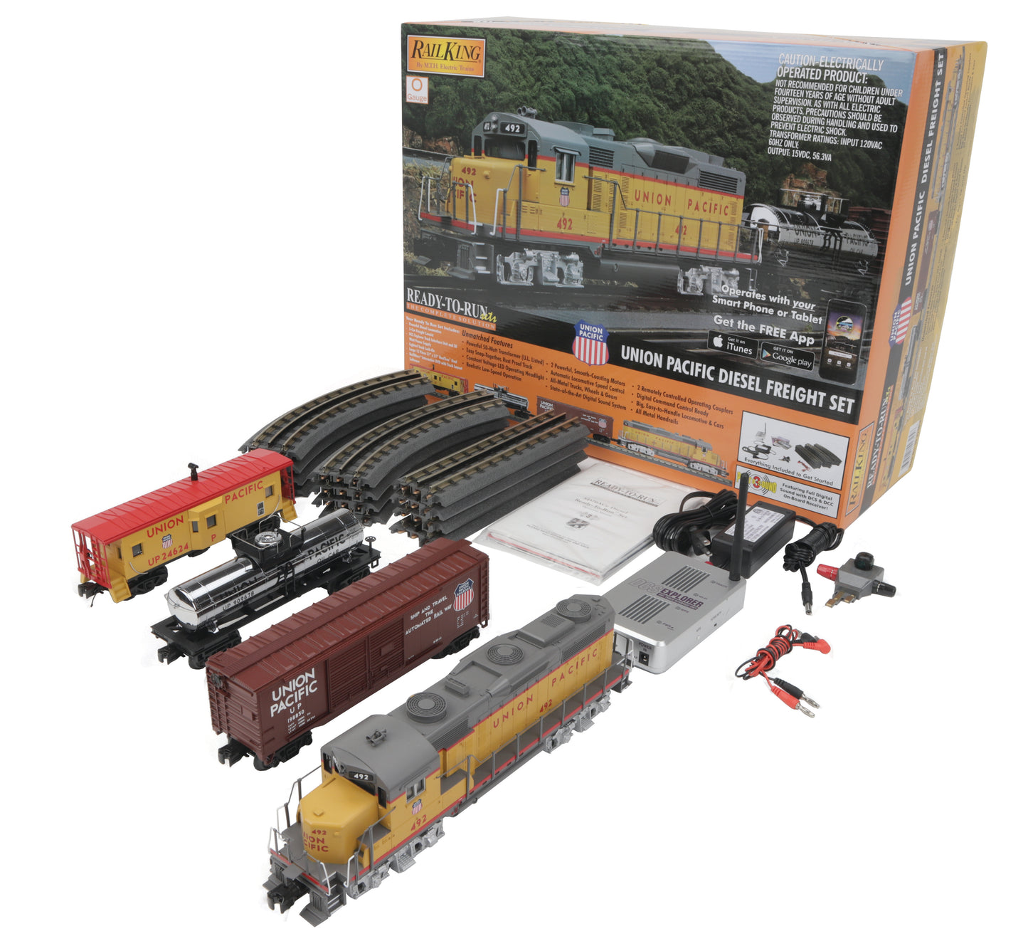 MTH 30-4250-1 Union Pacific GP-20 O Gauge Freight Starter Train Set w/PS 3.0
