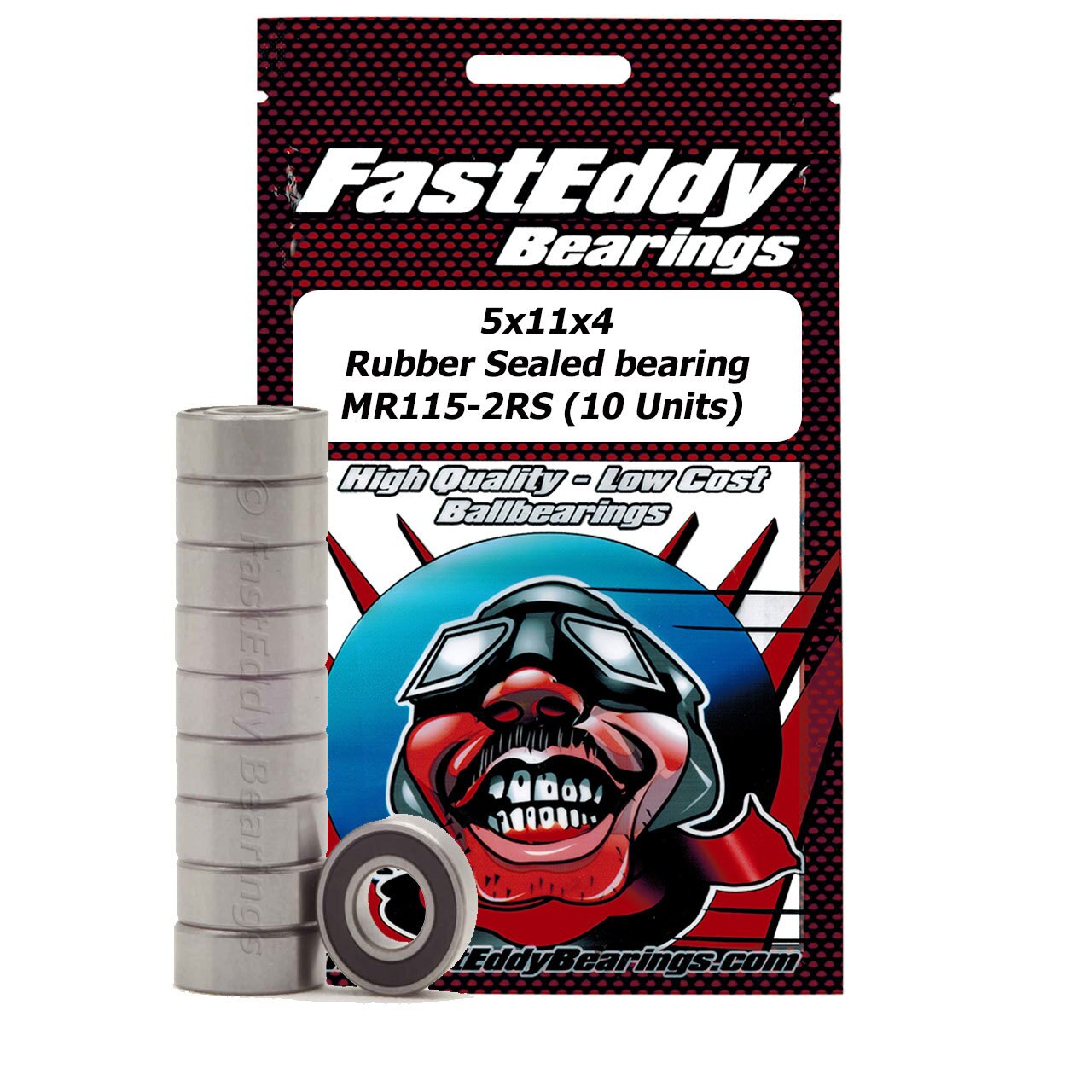 FastEddy TFE268 5x11x4 Rubber Sealed Bearing MR115-2RS (Pack of 10)