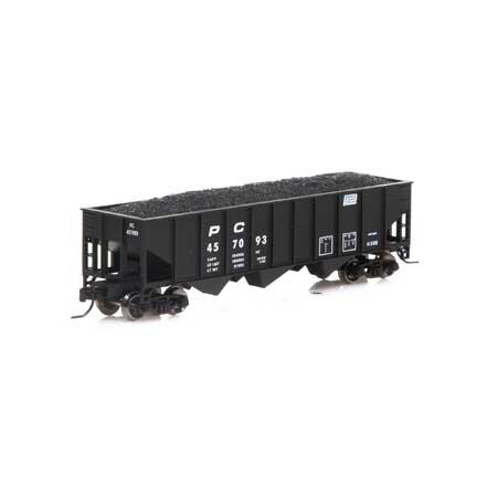 Athearn 17627 N Penn Central 40' 3-Bay Ribbed Hopper with Load #457093