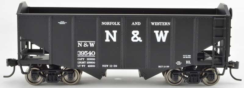 Bowser 42271 HO Norfolk & Western Peaked End 55-Ton Fishbelly Hopper Car #39615