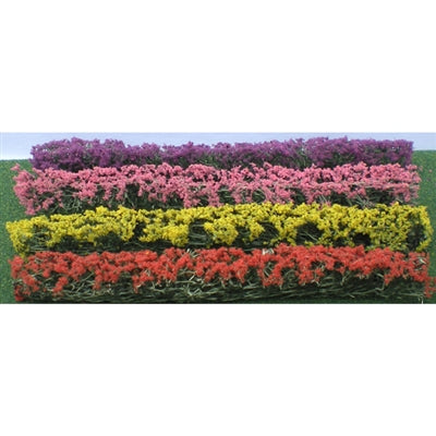 JTT Scenery Products 95509 HO Red/Pink/Yellow/Purple Blossom Hedges (Pack of 8)