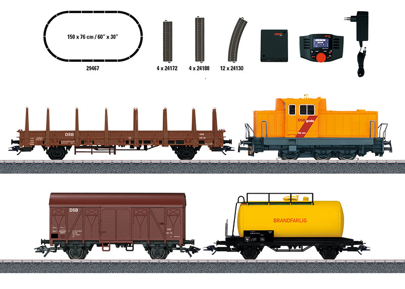 Marklin 29467 Danish Digital HO Gauge Diesel Freight Starter Train Set 110V