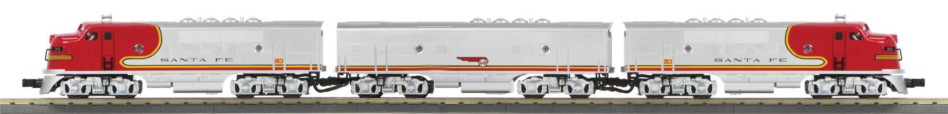 MTH 30-20551-1 Santa Fe F-3 ABA Diesel Engine Set w/PS 3.0 #29L/29C/29A w/PS3