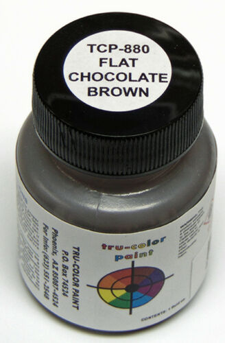 Tru-Color 880 Brushable Paint Flat Chocolate Brown - 1 oz. Bottle