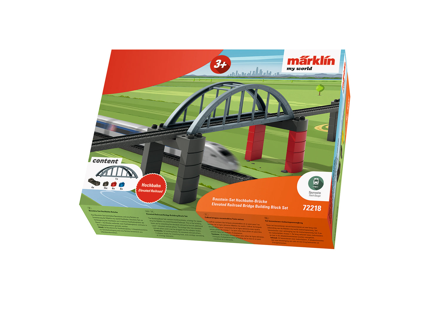 Marklin 72218 HO My World Elevated Railroad Bridge Building Block Set
